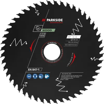 Produktbild von PARKSIDE PERFORMANCE® Kreissägeblätter 190 mm Holz/Multi (Holz 48 Zähne)