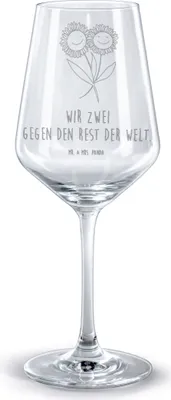 Produktbild von Mr. & Mrs. Panda Weinglas Blume Sonnenblume - Transparent - Geschenk, Blumen, Rotweinkelch, Freundin, glas für rotwein, Sonnenblumen, Vertrauen, Lieblingsmensch, graviert