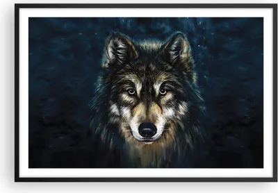 Produktbild von Gerahmtes Poster - Schwarzer Rahmen - Wolf Dunkel Grafik - 91,5x61 cm - Wand Bild - Wanddeko - Wandbilder - Kunstposter - Wandposter - Bilderrahmen - Bilder - Kunstdruck - P2BAA91x61-4845