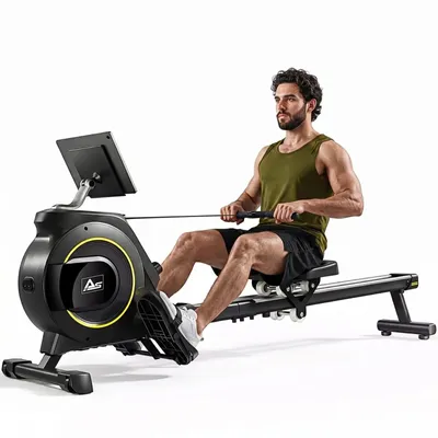 Produktbild von Rudergerät klappbar AsVIVA RA11 Heimtrainer leise mit 6,5% Steigung Bluetooth platzsparend für Zuhause ohne Stromanschluss