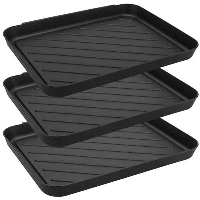 Schuh-Abtropfgestell 3er-Set, 40x30x3 cm, Kunststoff, schwarz