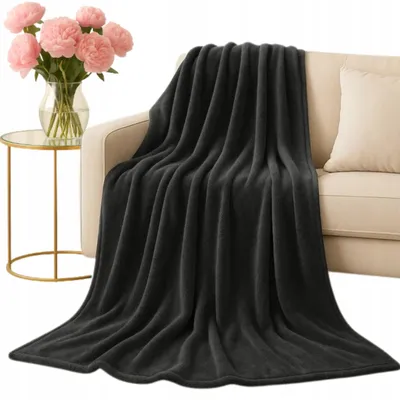 Produktbild von Mikrofaser-Kuscheldecke Schwarz 130 x 170 cm SOLO, warm und angenehm weich
