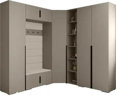 Produktbild von MEBLE KRYSPOL Inova 1 Möbelset Garderobe, 236,7x371,7x47cm - Kaschmir, Manila 02, Schwarz