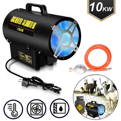 Produktbild von Clanmacy Gasheizgebläse Gasheizer Heizgerät Gasstrahler Gas Heizgebläse manuelle Zündung Gaskanone 10000W für 150㎡ Werkstätten, Straßenbrücken, Eisenbahnflughäfen Maschinenwartung