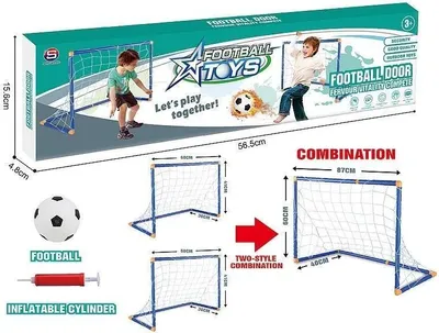 Produktbild von Fußballset mit 2 klappbaren Toren 87x60x40cm, inkl. Ball und Pumpe