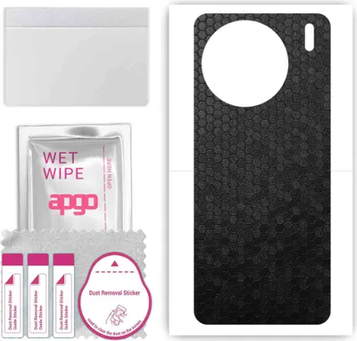 Produktbild von apgo Rückseite Schutzfolie, Skin, kompatibel mit Vivo X90, Hinten Displayschutzfolie aus Vinylfolie, kratzfest, einfache Montage - Schwarze Honigwabe