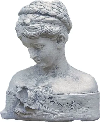 Produktbild von Horn Steinfigur Büste Iris aus Steinguss, frost- & witterungsbeständig für Garten, Terrasse & Fensterbank, H 28cm B 22cm T 12cm, 2 kg