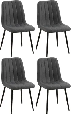 Produktbild von CLP 4er Set Stühle Dijon mit Lehne dunkelgrau Material Stoff