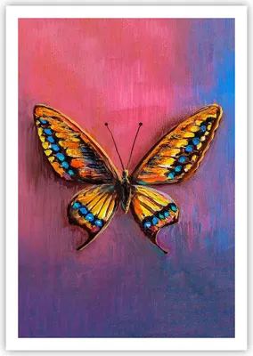 Produktbild von Poster - Poster ohne Rahmen - Schmetterling bunt gemalt - 70x100 cm - Wand Bild - Wanddeko - Wandbilder - Kunstposter - Wandposter - Bilder - Kunstdruck - Wanddekoration - Wandbild - P2XPA70x100-5012