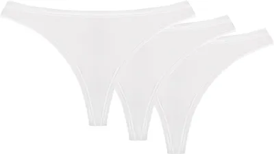 Produktbild von Wolbar dame string 3er pack musterlos glatt bund unterwäsche wb159 , weiß, l