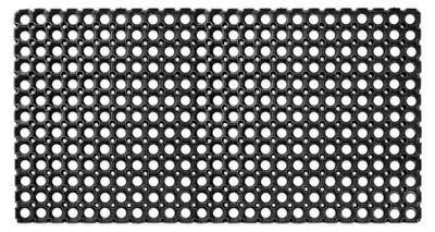 Fußmatte Türvorleger Schmurzfangmatte aus GUMMI 50x100cm Gelocht Schwarz Robust, Hauptbild in hoher Auflösung