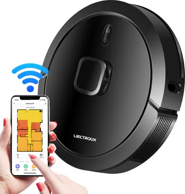 Produktbild von LIECTROUX G7 Roboterstaubsauger mit Laserradar, Smart Home Clean-App und Sprachsteuerung, automatischer Bodenreiniger, mehrfacher Schutz, Selbstreinigung und Aufladen, keine Beschaedigung fuer Holzfliesen, Teppiche, Marmorteppiche