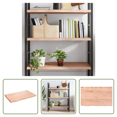 Produktbild von The Living Store Wandregal Hellbraun 80x50x(2-4) cm Massivholz Eiche Behandelt