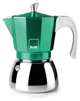 Produktbild von IBILI Elba Green Espressomaschine, 6 Tassen, 300 ml, Aluminiumguss, Edelstahlbod