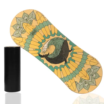 Produktbild von Trickboard Classic „Mandala“ – Balance Board mit Rolle, Trainingsboard für Gleichgewicht & Koordination