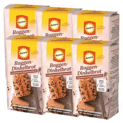Produktbild von Aurora Roggendinkelbrot Backmischung 500g | Herzhaftes Brot einfach backen (6er Pack)