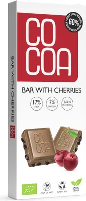 Obrázok produktu pre TABUĽKA S ČEŠŇAMI O 60 % MENEJ CUKRU40 g - KAKAOVÉ