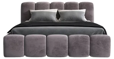 Produktbild von Polsterbett SONIC mit Bettkasten und Metallgestell 160 x 200 cm. Modernes Doppelbett mit Stauraum, mit Matratze. Farbe: Grau