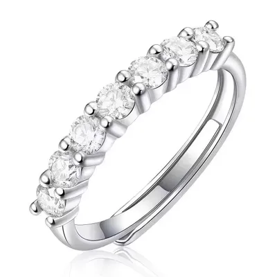 Image de Bague pour femme couleur argent avec zircone – Bague élégante pour tous les jours et les occasions spéciales, J0748
