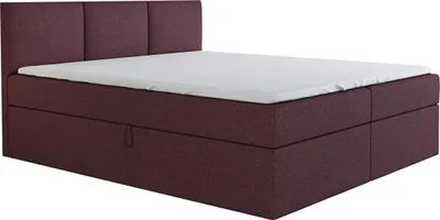 Produktbild von Boxspringbett RICO 120 x 200 mit 2 Bettkästen, Bonell-Matratze und Topper. Farbe: Violett