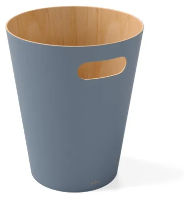 Immagine prodotto di Umbra Abfalleimer Woodrow, Papierkorb, Holz, Schieferblau, 7.5 L, 082780-1050