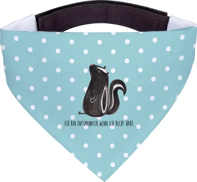 Produktbild von Mr. & Mrs. Panda Bandana für Hunde Stinktier Sitzen - Türkis Pastell - Geschenk, Besserwisser, Halstuch Hund, Tuch, Hundehalstuch, Raubtier, Skunk, Wildtier, Spruch