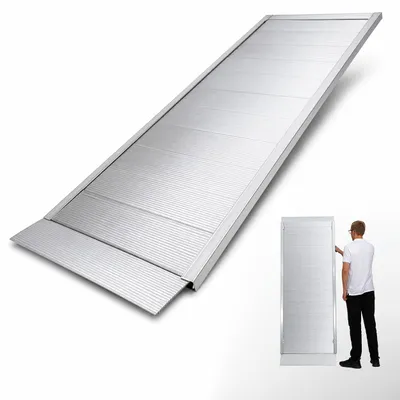 Produktbild von TRUTZHOLM 1x Auffahrrampe extrabreit 74 cm Länge 198 cm Traglast 600 kg Alu Eventrampe geriffelt