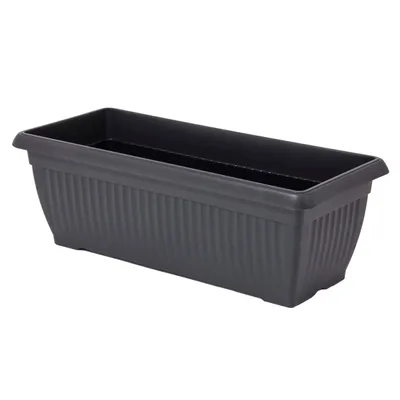 Produktbild von XXL Pflanzkasten TERRA anthrazit - 80 x 33 cm - Kunststoff Blumenkasten groß