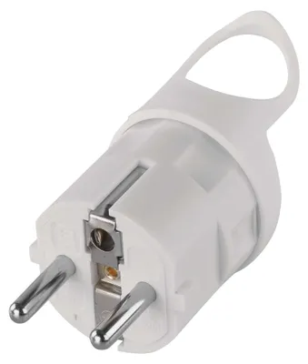 Vidlice přímá pro prodlužovací kabel, bílá