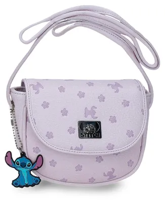 Zdjęcie produktu dla Torebka na ramię Joumma Disney Bloom Stitch, fioletowa, z klapą, wymiary: 16x14x5 cm, wykonana z materiału PU