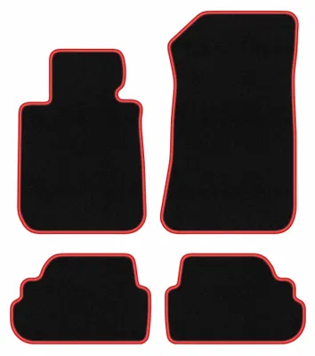 Immagine prodotto di Tappetini in moquette per BMW 1 E88 2008-2014 (cabrio) – set 4 pezzi, nero/rosso, su misura – Wielganizator CARLUX