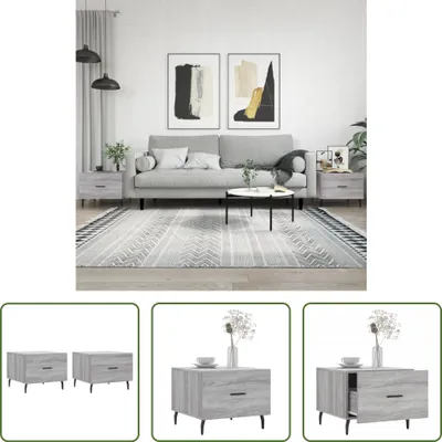 Produktbild von The Living Store Couchtische 2 Stk. Grau Sonoma 50x50x40 cm Holzwerkstoff