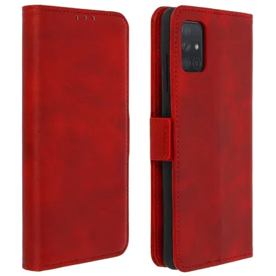 Produktbild von Klapphülle mit Kartenfächer / Standfunktion für Samsung Galaxy A51 – Rot