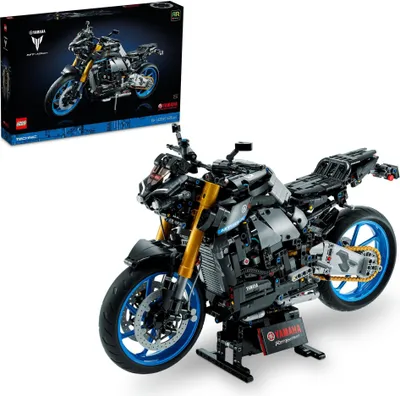Produktbild von LEGO 42159 Technic Yamaha MT-10 SP Motorrad-Modellbausatz für Erwachsene, authentisches Fahrzeug-Modell mit 4-Zylinder-Motor, funktionsfähiger Lenkung und AR-App, Geschenk für Männer und Frauen
