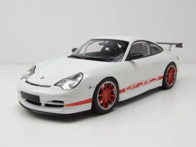 Produktbild von Minichamps 155062020 Porsche 911 GT3 RS 2002 weiß mit roten Streifen 1:18