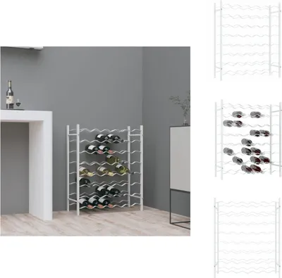 Produktbild von vidaXL Weinregal für 48 Flaschen Weiß Metall -  Weinregale