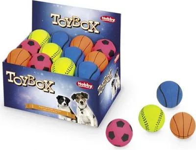 Produktbild von Nobby Moosgummi Bälle sortiert 6,3 cm; Display 24 St.