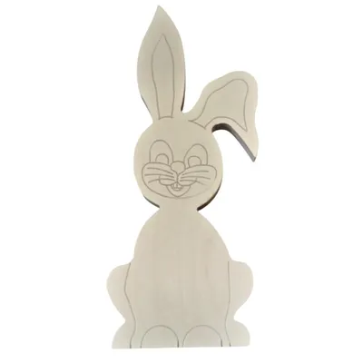 Produktbild von Osterhase stehend 46 cm Schmunzelgesicht