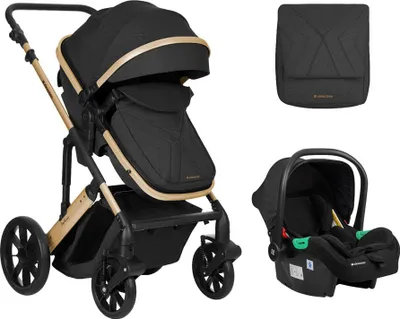 Produktbild von Kikkaboo Kinderwagen Darling 3 in 1 Sportsitz Tragetasche Autositz Wickeltasche black