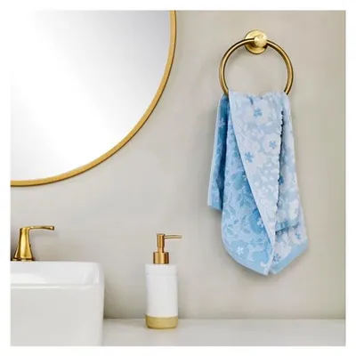 Produktbild von Jacquard-Handtücher mit Blumenmuster in Himmelblau, 2 Stück