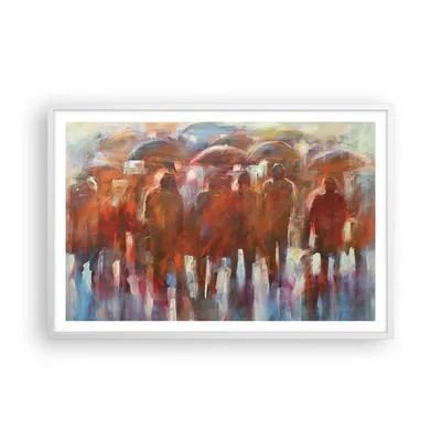 Produktbild von Gerahmtes Poster - Weißer Rahmen - Regenschirme Menschen Handwerk - 91,5x61 cm - Wand Bild - Wanddeko - Wandbilder - Wandposter - Bilderrahmen - Bilder - Kunstdruck - Wandbild - P2WAA91x61-4260