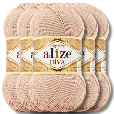 Obrázek produktu pro Alize 5x 100 g vlna Diva, jednobarevná, háčkování, pletení (404)