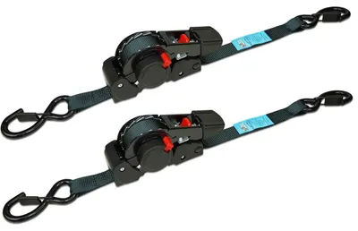 Obrázek produktu pro Automatické upínací popruhy, sada 2 kusů, šířka 2,5 cm, délka 3,5 m, nosnost 317 kg, vhodné pro motocykly, lodě, čtyřkolky