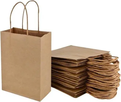 Produktbild von Famanu Geschenktüten aus Kraftpapier - 15 x 8 x 21 cm - für Hochzeiten, Geburtstagsfeiern, Weihnachten - 50 Stück