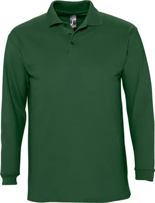 Produktbild von SOLS Herren Winter II Pique Langarm-Shirt / Polo-Shirt, Langarm PC329 (2XL) (Golfgrün)