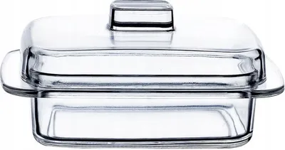 Produktbild von KADAX Butterdose aus Glas "Cavre", Butterglocke, Butterschale mit Deckel und Griff, 16 cm, rechteckige