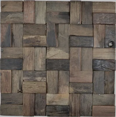 Produktbild von Holz Mosaik Parkett boot OLD Wood HolzMosaikfliese Wand Fliesenspiegel Küche Bad