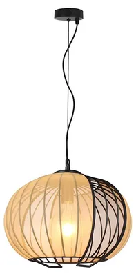 Immagine prodotto di V-TAC Lampadario a Sospensione E27 60W Diffusore Tessile Ø400mm Nero Beige 24117
