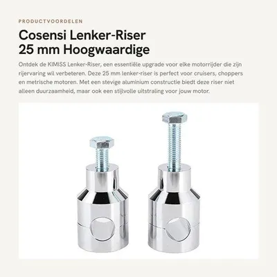 Produktbild von Lenkererhöhung 25 mm - Lenkerklemme - Aluminiumlegierung - Geeignet für 1-Zoll-Lenker - Universelle Motorradteile - Für Chopper/Bobber - Lenkererhöhung