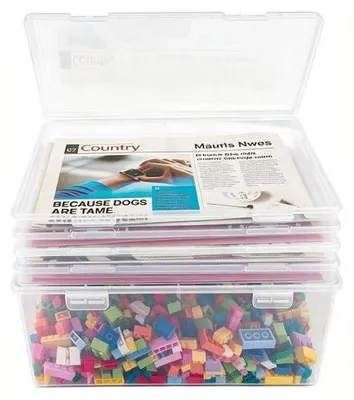 Immagine prodotto di Contenitore per l'archiviazione - Robusto e resistente - Capacità di 10 litri - Organizer A4 - Contenitore per documenti trasportabile